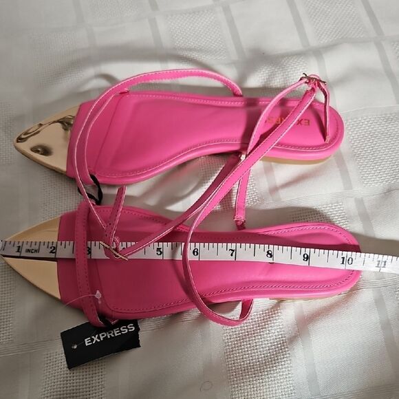Express Pink and Gold Women's Sandals - Picture 5 of 16
